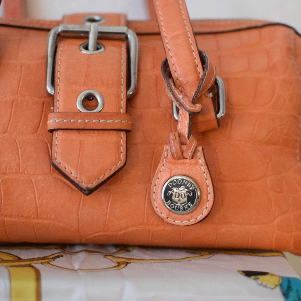 DOONEY & BOURKE Orange Embossed Doctor Satchel - Picture 2 of 8